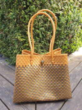 Braided Shopping Bag Jumbo - black gold